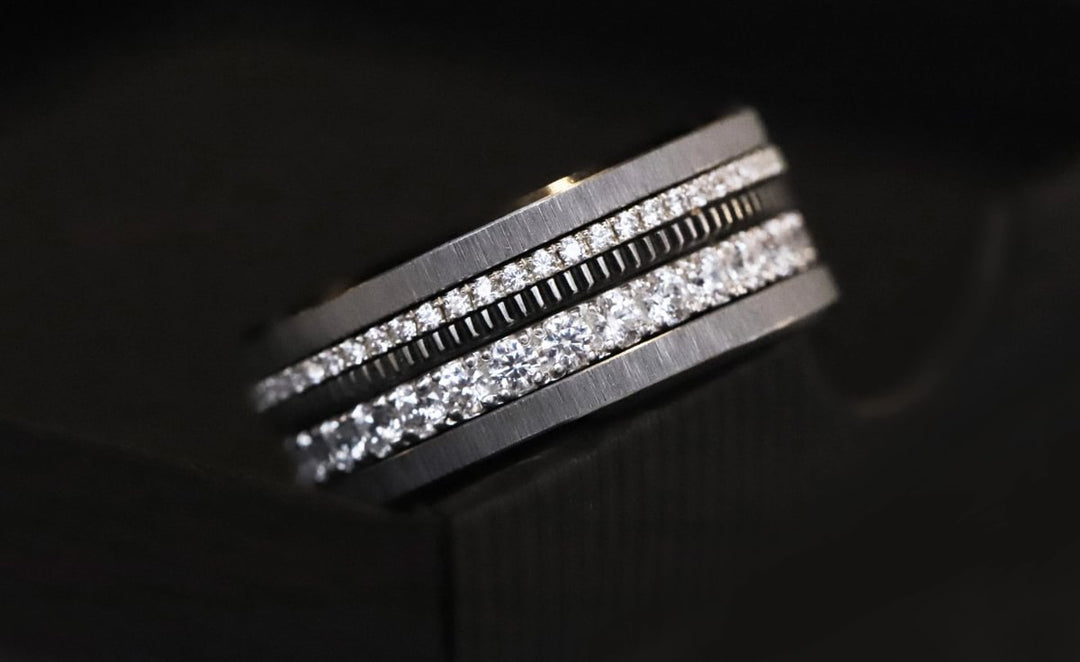 Anneau (mini) en argent 925 oxydé "Oria" pour bague mood interchangeable