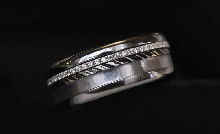 Anneau (mini) en argent 925 oxydé "Vantra" pour bague mood interchangeable