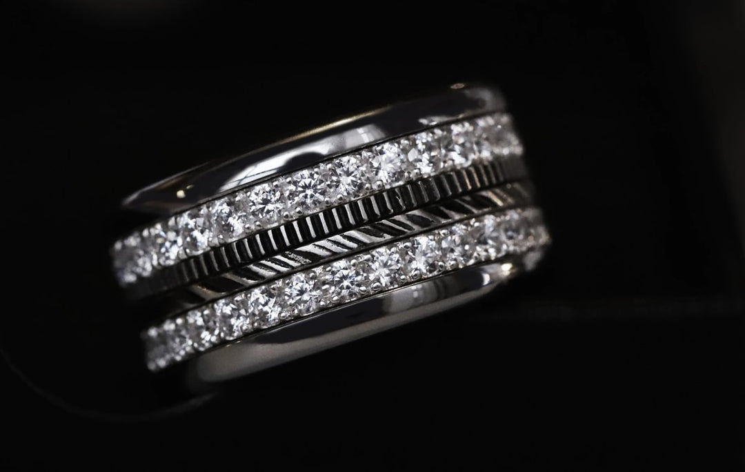 Anneau (mini) en argent 925 oxydé "Vantra" pour bague mood interchangeable