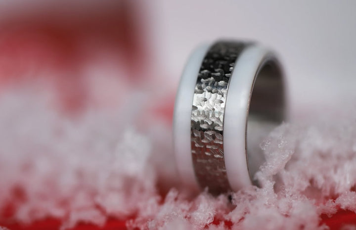 11 🎁 Anneau (deux tiers) "Éclat de Joie" en acier