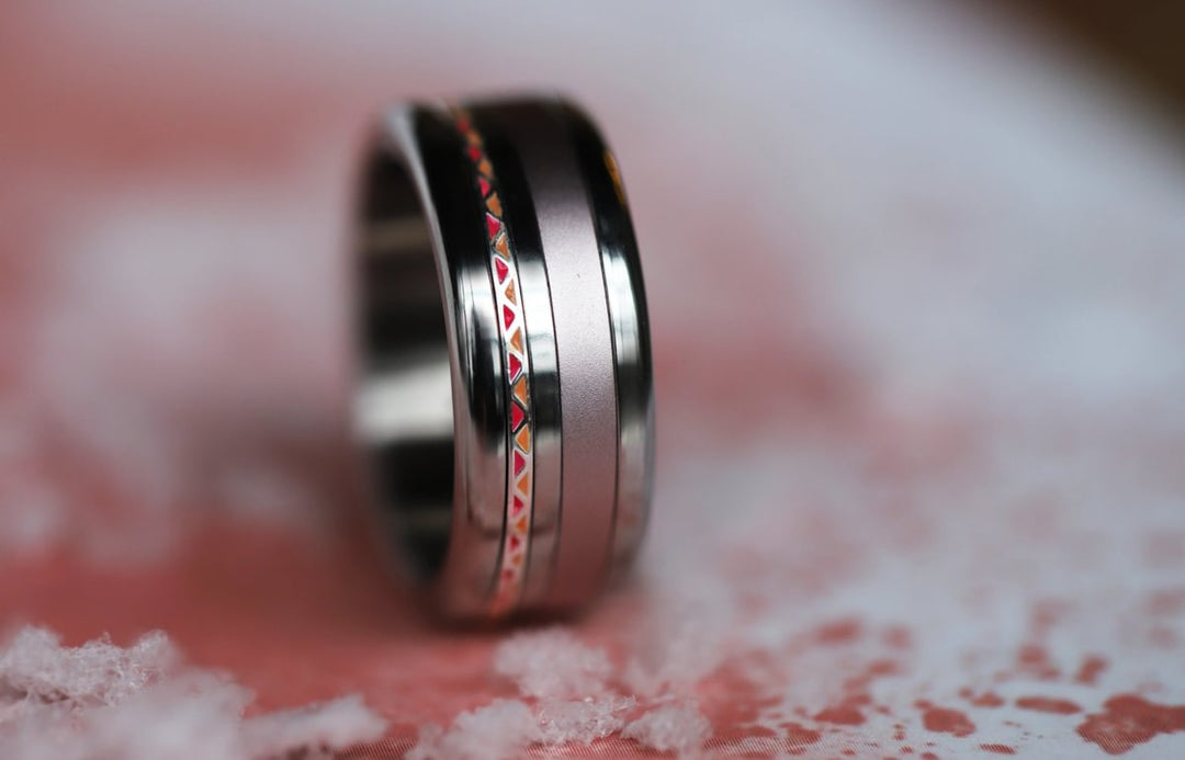 23 🎁 Anneau (addon mini) " Impulse " en argent avec revêtement en émail