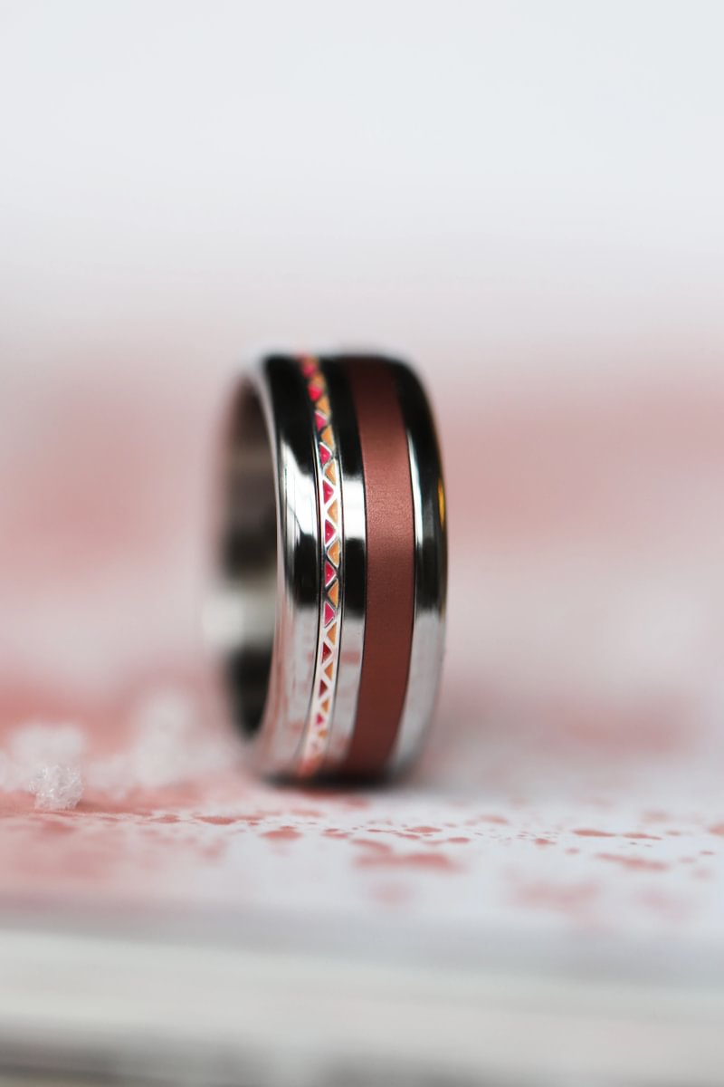 23 🎁 Anneau (addon mini) " Impulse " en argent avec revêtement en émail