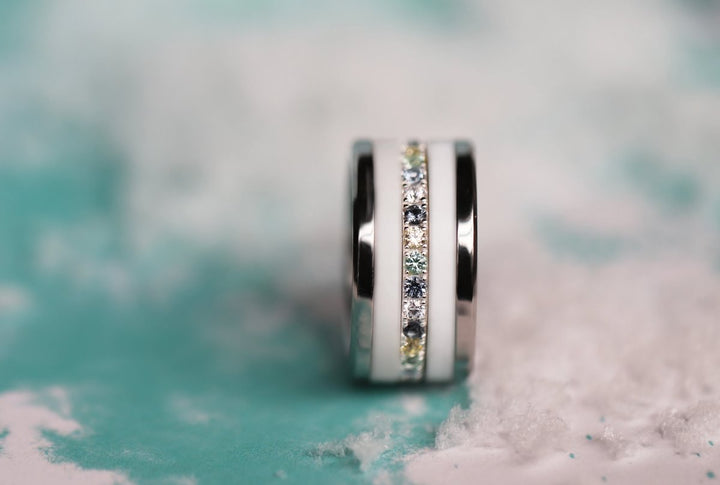 Innenring (Medium Addon) "Aura Engel" Aura Light grey aus 925er Silber mit Zirkonia Steine besetzt