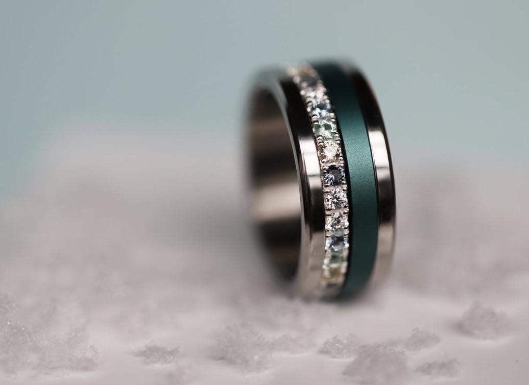 Innenring (Medium Addon) "Aura Engel" Aura Light grey aus 925er Silber mit Zirkonia Steine besetzt