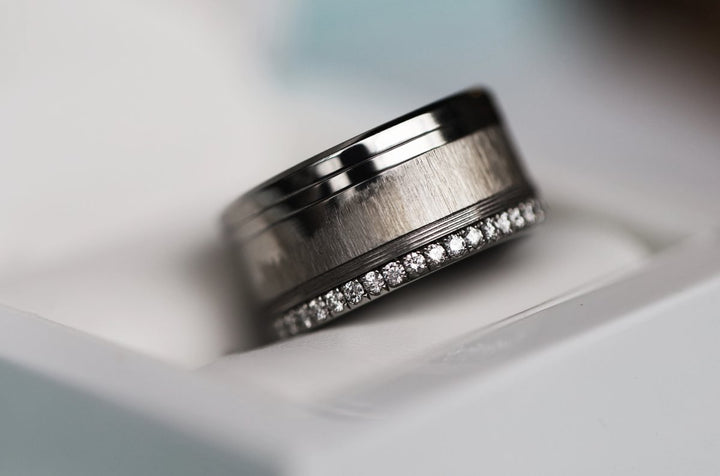 15 🎁 Anneau (deux tiers) "Souffle Sacré" en acier