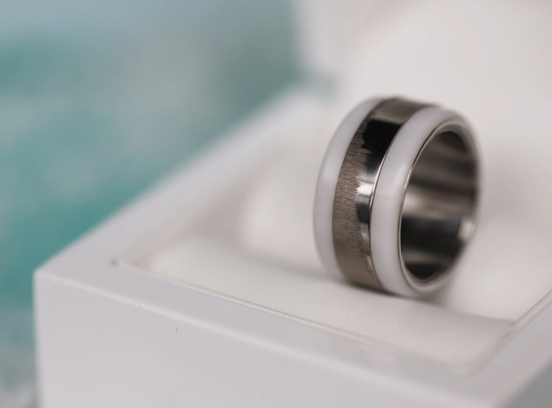 15 🎁 Anneau (deux tiers) "Souffle Sacré" en acier