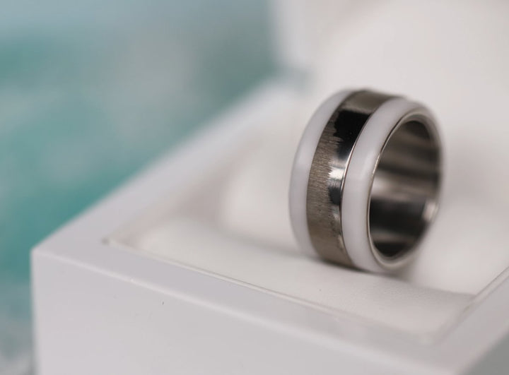 15 🎁 Anneau (deux tiers) "Souffle Sacré" en acier