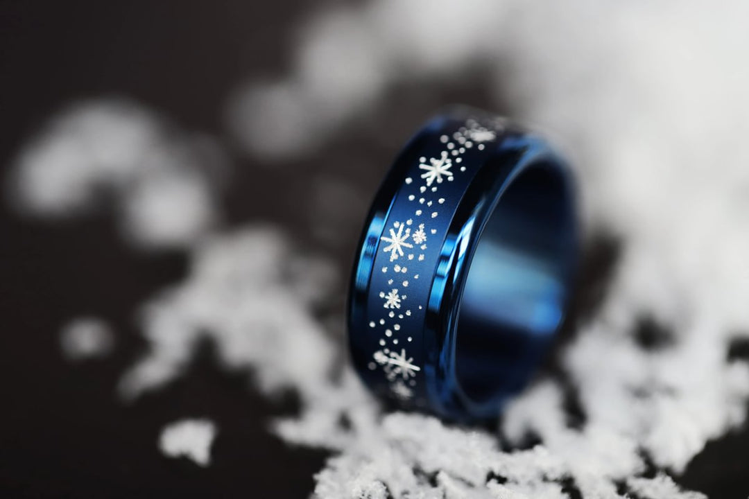 22 🎁 Anneau (addon ou deux tiers) "Nuit Étoilée" en aluminium bleu marine