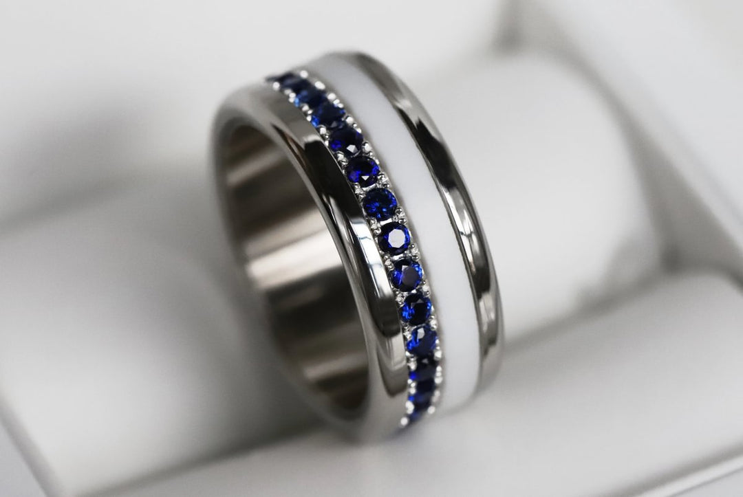 Bague mood en argent 925 et zircons "Écrin royal" avec couleur interchangeable