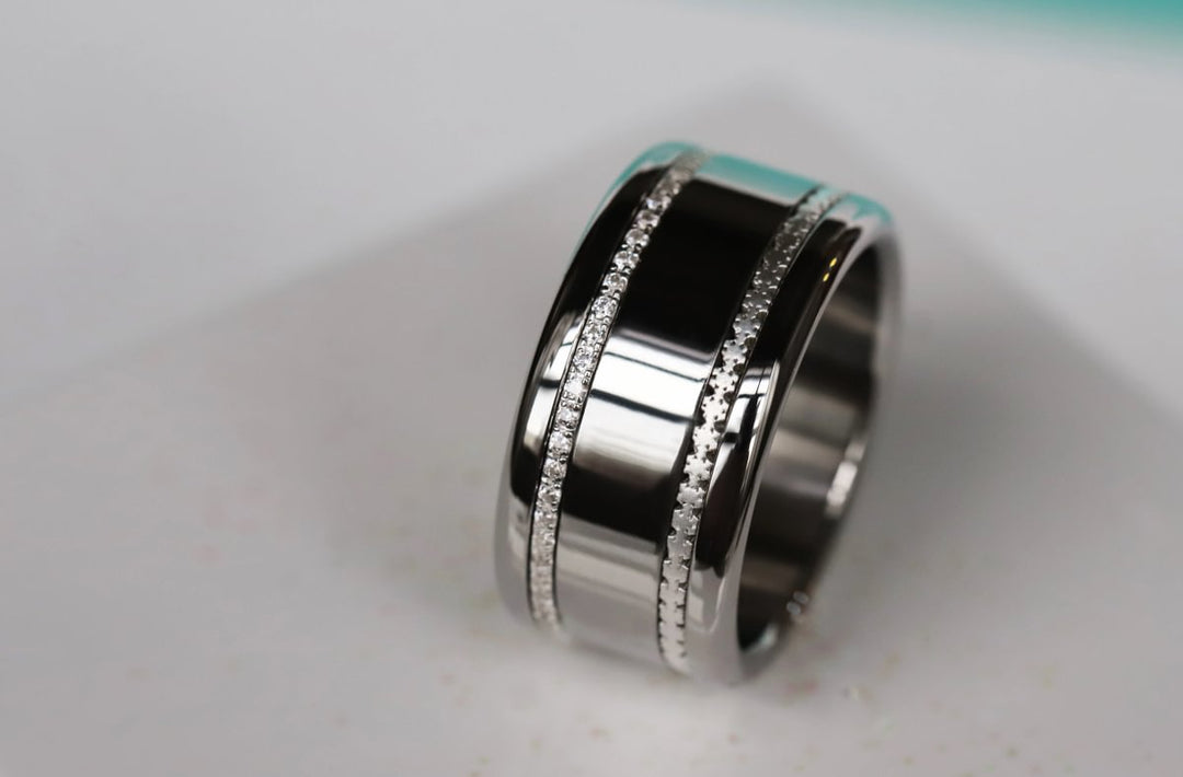 Mini en argent 925 "Flocons" finition mate bague mood interchangeable