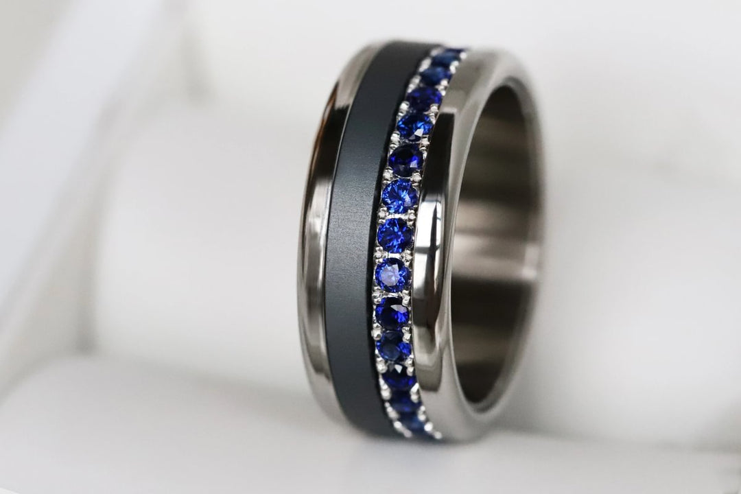 Bague mood en argent 925 et zircons "Écrin royal" avec couleur interchangeable