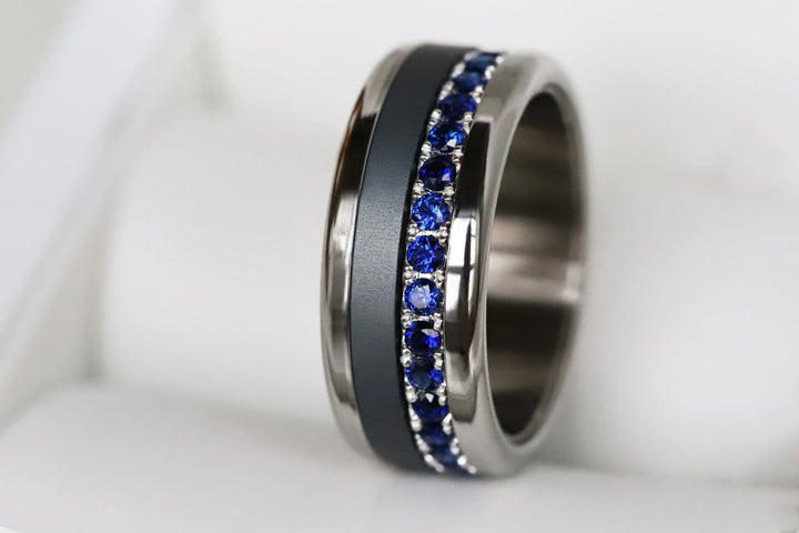 Bague mood en argent 925 et zircons "Écrin royal" avec couleur interchangeable