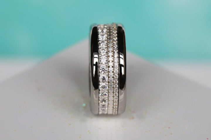 Mini en argent 925 "Flocons" finition mate bague mood interchangeable