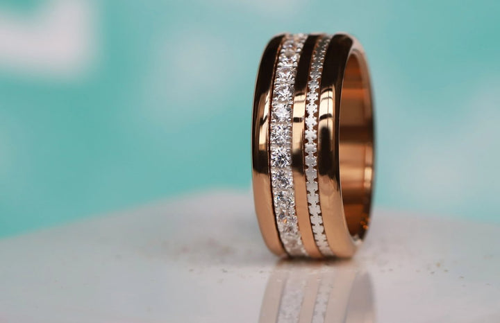 Mini en argent 925 "Flocons" finition mate bague mood interchangeable