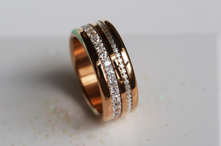 Mini en argent 925 "Flocons" finition mate bague mood interchangeable