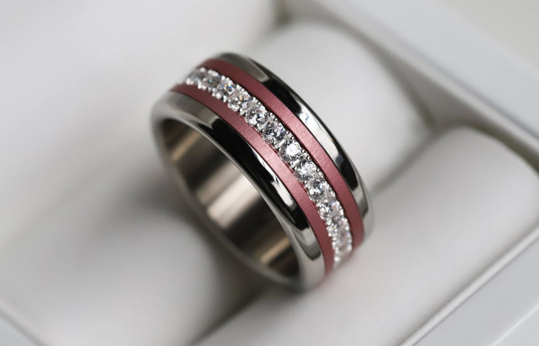 Bague mood en argent 925 et zircons "Douceur d'hiver" avec couleur interchangeable