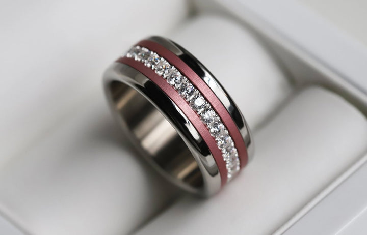Bague mood en argent 925 et zircons "Douceur d'hiver" avec couleur interchangeable