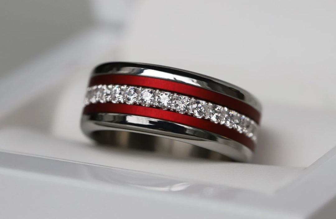 Bague mood en argent 925 et zircons "Douceur d'hiver" avec couleur interchangeable