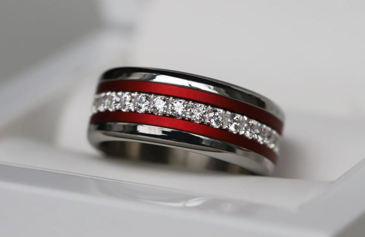 Bague mood en argent 925 et zircons "Douceur d'hiver" avec couleur interchangeable