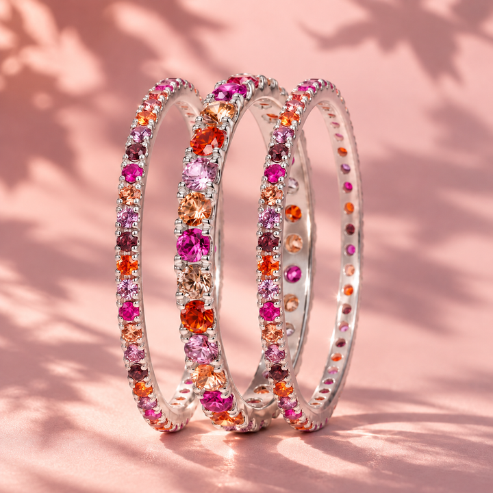 🍂 Éclat d’Automne gift set – 1 Medium + 2 Minis in 925 silver with autumn-coloured zirconia stones