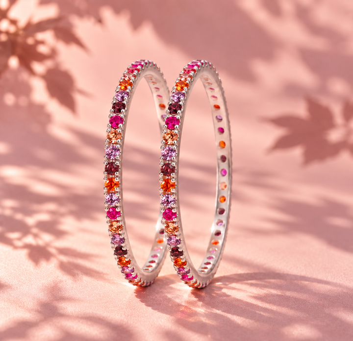 🍁 Pack de 2 Minis Aura Éclat d'Automne 🍁 minis en argent avec zircons aux couleurs automnales « Éclat d'Automne » à combiner avec les bagues interchangeables mood