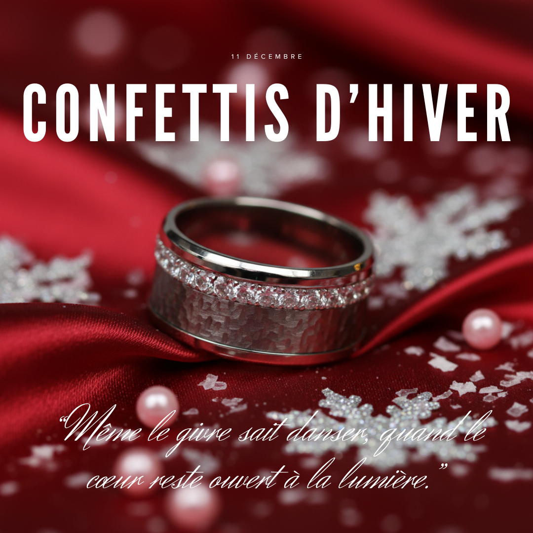 11 🎁 Anneau (deux tiers) "Éclat de Joie" en acier