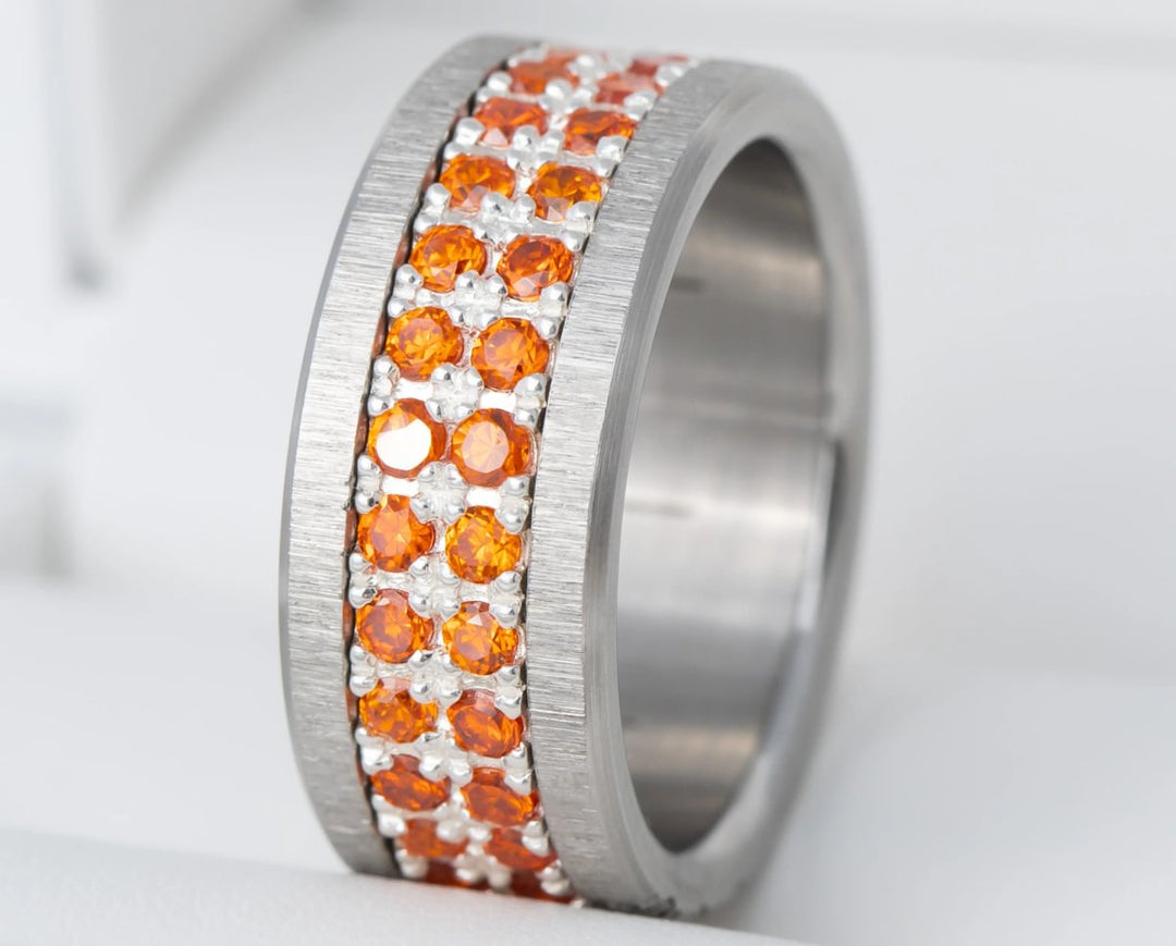 LUMINA imperial orange - interchangeable inner ring in 925 silver for mood ring