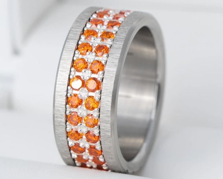 LUMINA imperial orange - interchangeable inner ring in 925 silver for mood ring