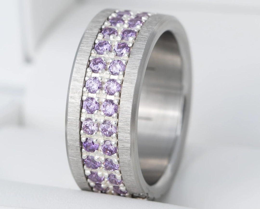 LUMINA Soraura purple - interchangeable inner ring in 925 silver for mood ring