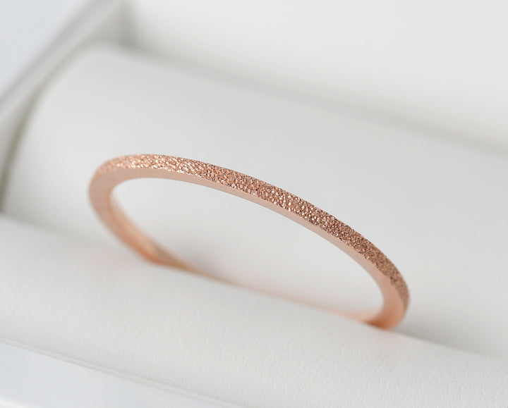 Pack de 2 anneaux(Addon Mini) en argent 925 "Neige éternelle" finition glitter rose gold pour bague mood interchangeable