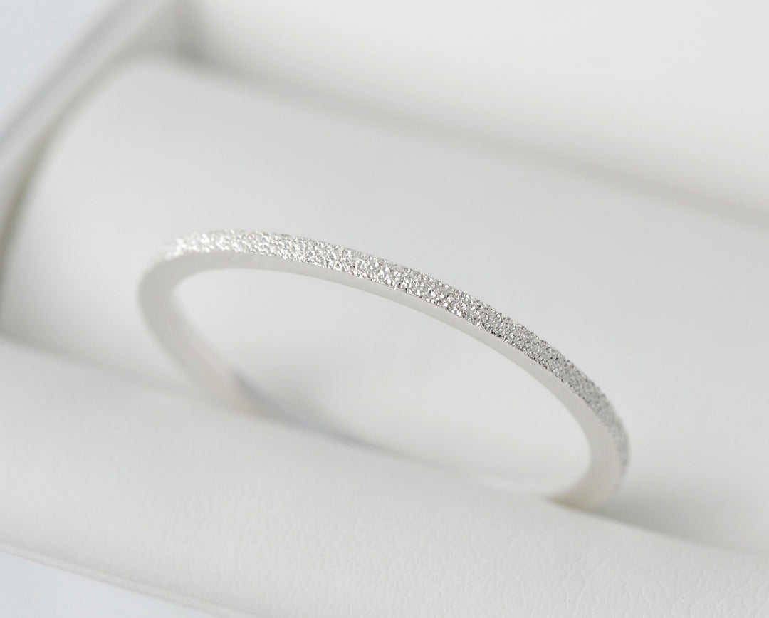Set von 2 Innenringe (Mini Addons) aus 925er Silber "Ewiger Schnee" Glitter Ausführung  für auswechselbaren mood Ring