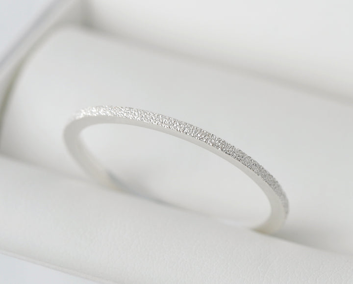 Set von 2 Innenringe (Mini Addons) aus 925er Silber "Ewiger Schnee" Glitter Ausführung  für auswechselbaren mood Ring