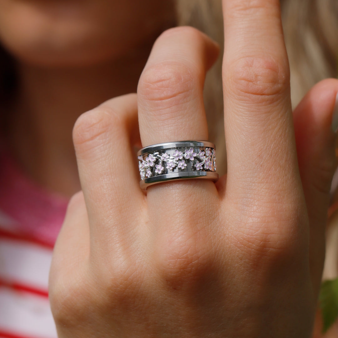🌸 Bague mood "Nagoya" avec anneau en argent 925 interchangeable