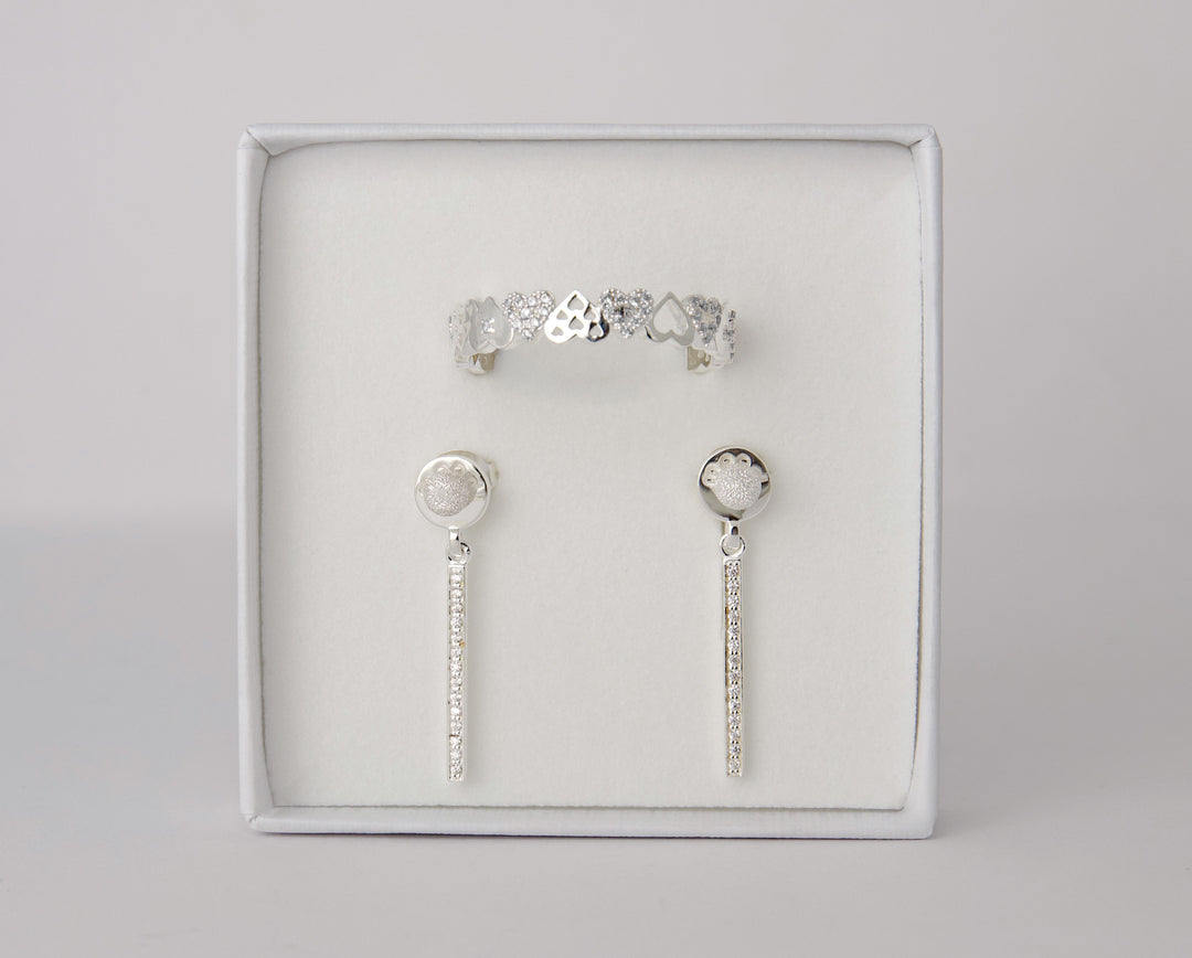 ✨ Coffret Magie de Noël composé d'une bague en argent 925 et une paire de boucle d'oreille interchangeable