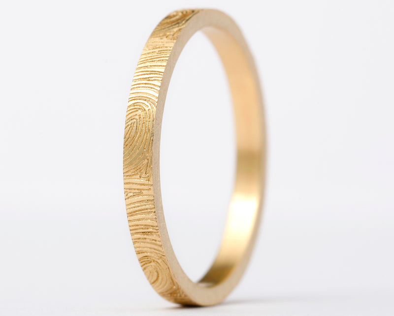 Ring set | Personalized fingerprint engraving | Yellow Gold