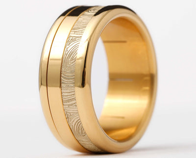 Ring set | Personalized fingerprint engraving | Yellow Gold