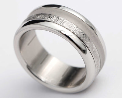 Ring set | Personalized fingerprint engraving | Steel