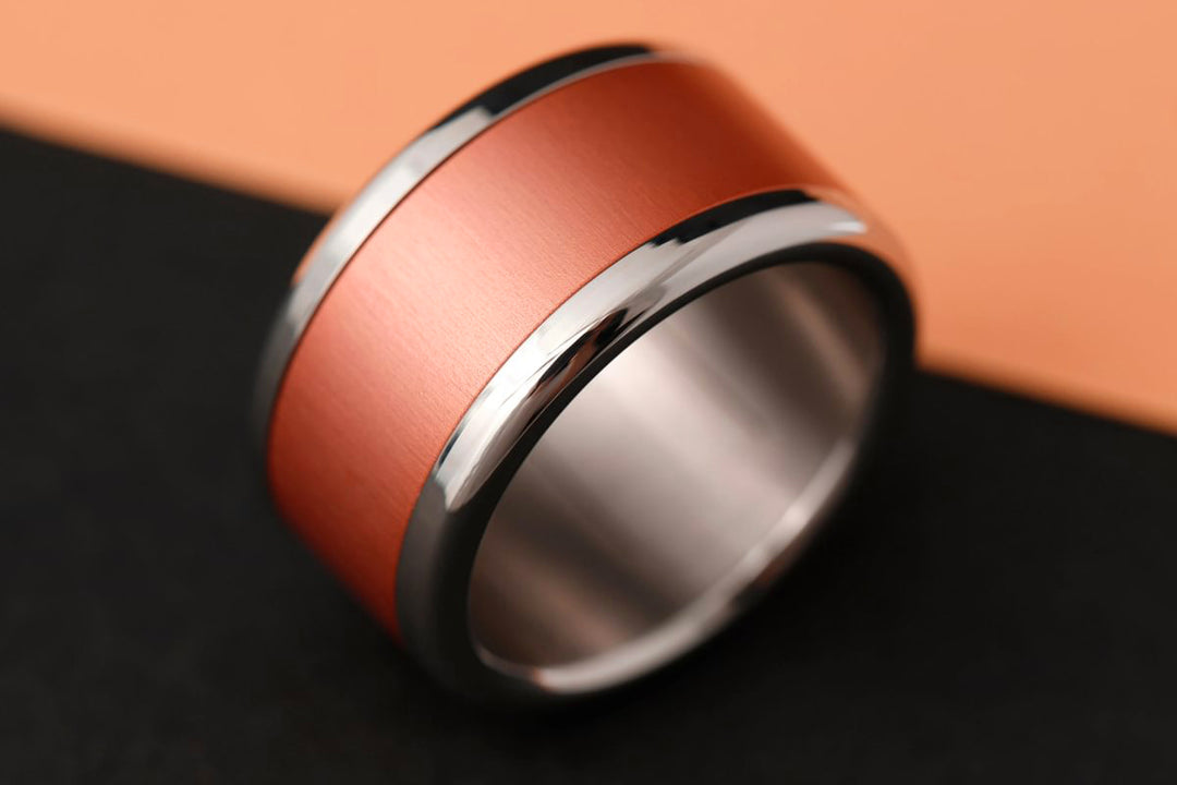 🧡 Anneau (addon) en aluminium corail pour bague mood interchangeable