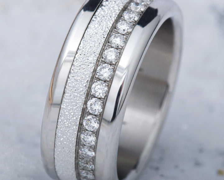 Anneau (addon medium) en argent 925 "Neige éternelle" pour bague mood interchangeable – spécial 20 ans