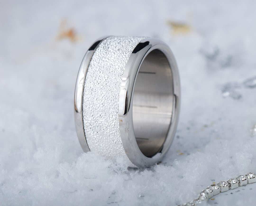 Innenring (Addon) aus 925 Silber "Ewiger Schnee" für auswechselbaren mood Ring – 20 Jahre Special