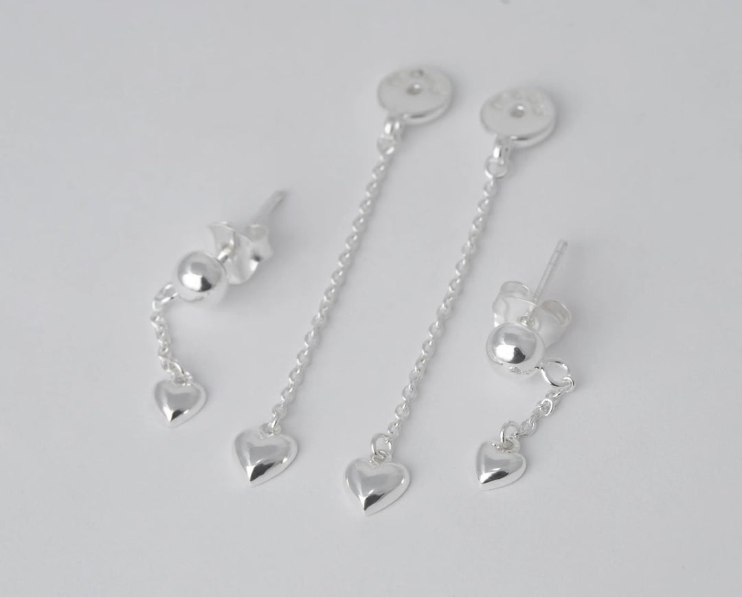 "Clip & Drop Heart" mood aus 925er Silber (Auswechselbarer Ohrschmuck)