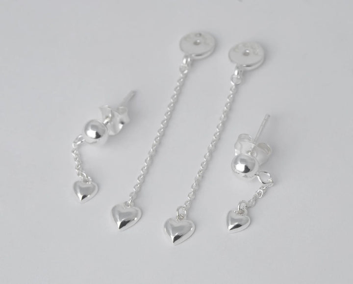 "Clip & Drop Heart" mood aus 925er Silber (Auswechselbarer Ohrschmuck)