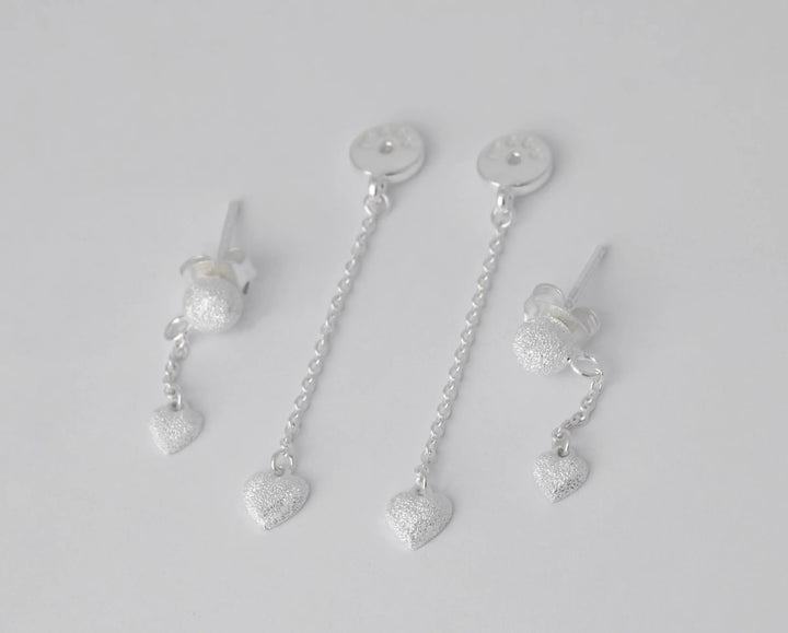 "Clip & Drop Heart" mood aus 925er Silber (Auswechselbarer Ohrschmuck)