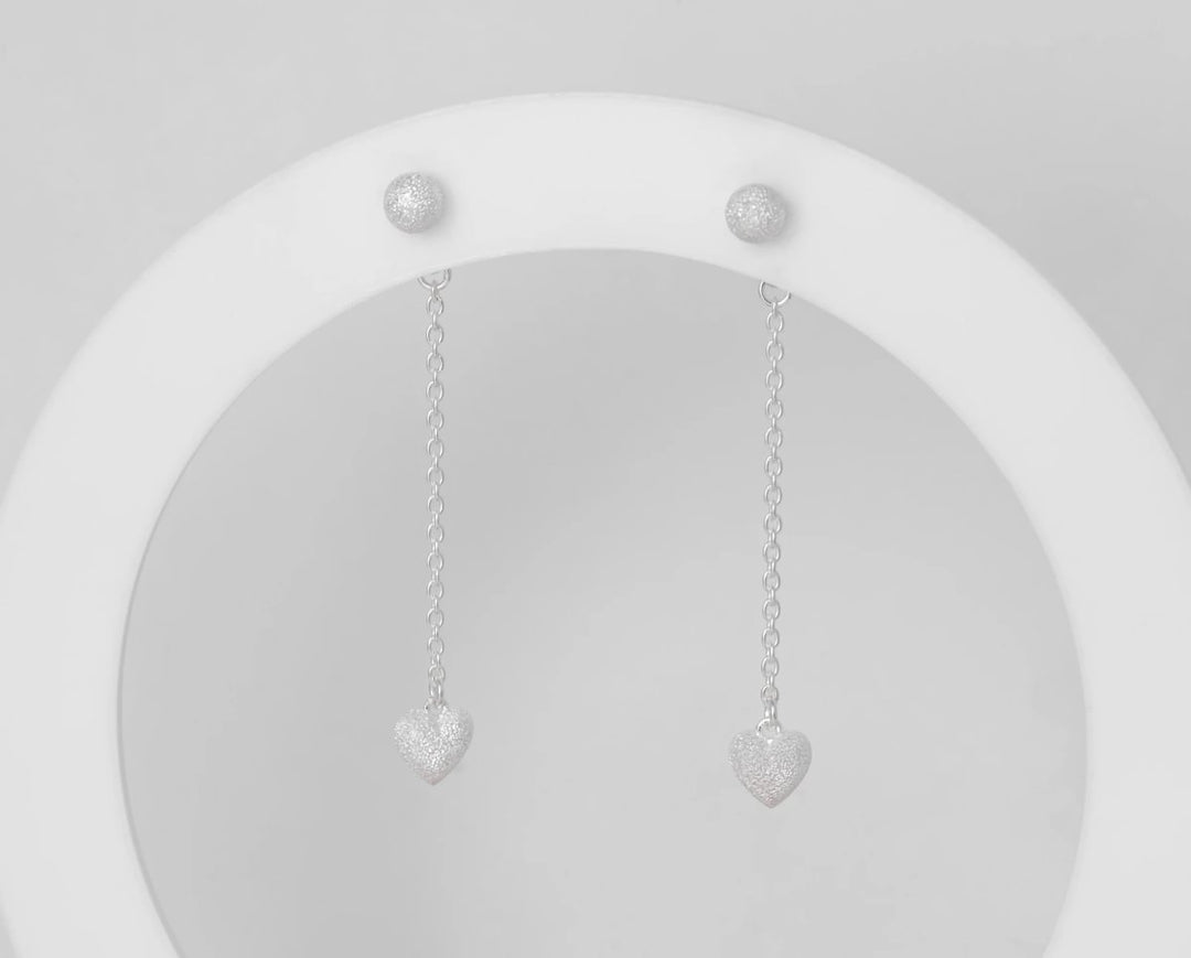 Drop „Heart“ Ohrhänger aus 925er Silber für mood Ohrringe