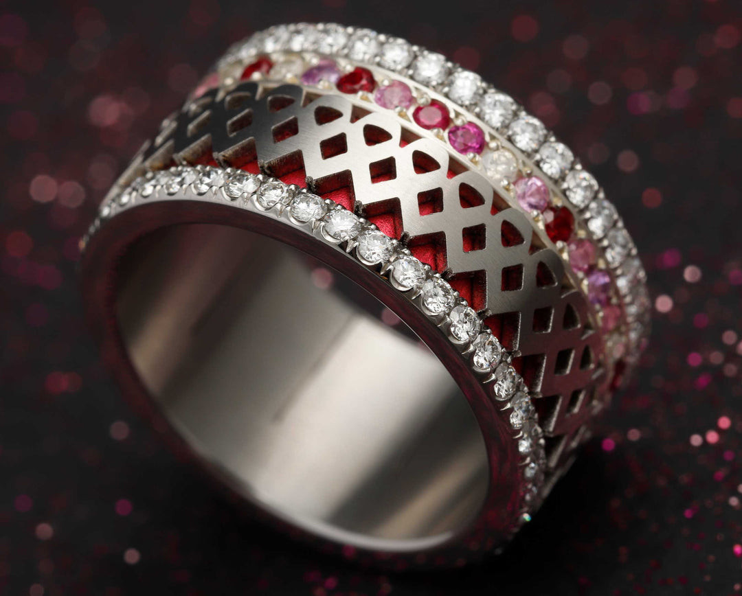 Deux tiers 3D Ruban Rose