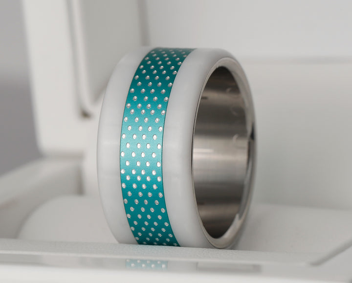 ⸰⸰⸰⸰⸰ 2/3 addon in aluminium little dots turquoise ⸰⸰⸰⸰⸰