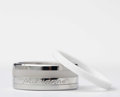 Ring set | Personalized first name engraving | Steel