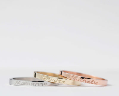 Ring set | Personalized first name engraving | Rose Gold