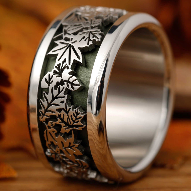 Ring set | Autumn leaves 3D - interchangeable mood ring
