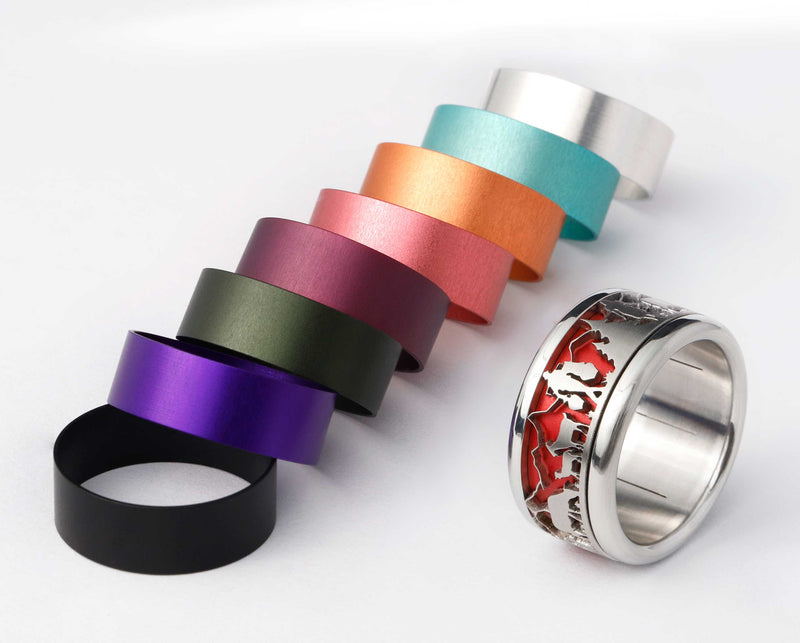Ring-Set Alpaufzug mit 7 Farben zur Auswahl - Auswechselbarer mood Ring